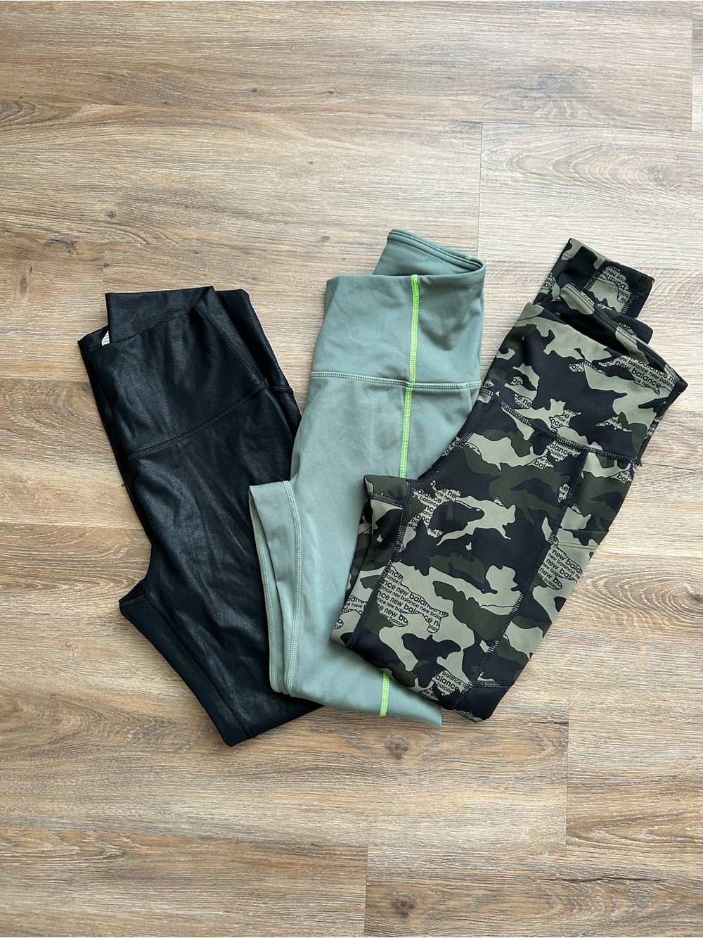 Bundle Womens Leggings Trio - Black, Sage, Green Camo
